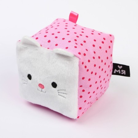 Toy soft cube "kitten", crumbs
