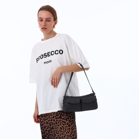 Female bag Textura, average size, dark gray color-8