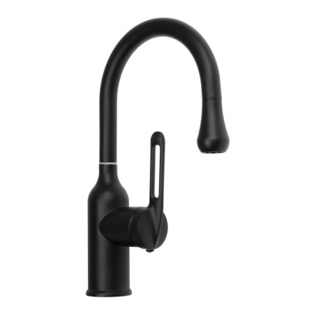 Kitchen mixer Zein Z3741, "Drop", single -leaf, pour height 13 cm, black
