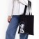 Shoper bag without fastening, black color