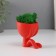 Kashpo concrete mini "Mr. Green" Mizaru with moss red 5.5x6.5x6.5 cm (moss green stabil)