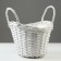 Wicker basket, 28 x 24 x 16/21 cm, white, willow