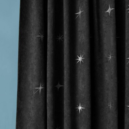 Set of curtains "Balley", size 2x145x270 cm, black color-1