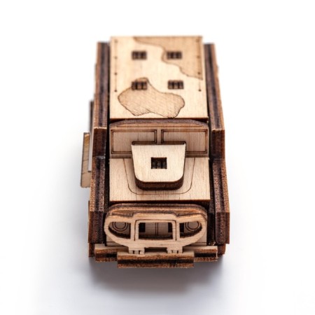Wooden designer, prefabricated model "armored vehicle"-7