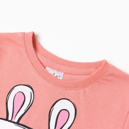 Pajamas for a girl (longshit/pants), pink/hare color, height 122 cm-6