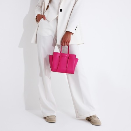 Bag Female Tout with zipper, pink color-7