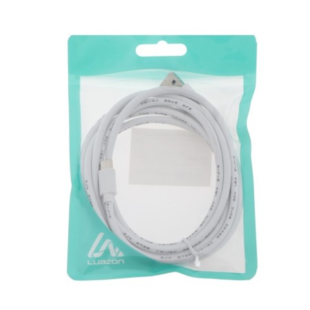Luazon, Type -C - USB, 1 A, 2 m, white cable-3