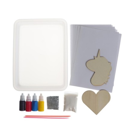 We draw a set for creativity using the EBRU technique "Unicorn"-2