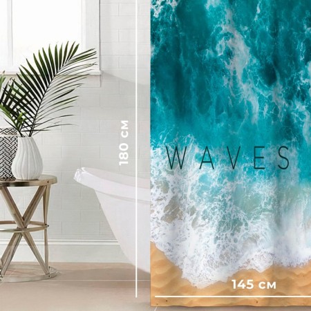 Штора для ванной «Waves», 145 х180 см-1