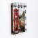 Watching clock, interior: city, "English telephone booth", 25 x 25 cm