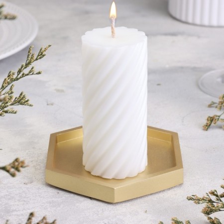 Summary "Hexagonnik. Marble" from gypsum, 9.7x1.3x1cm, gold
