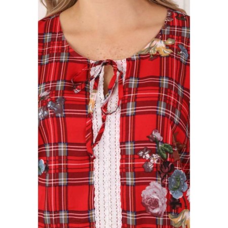 Female blouse, size 52, red color-9