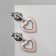 Emall earrings "Heart" inspiration, pink color in silver