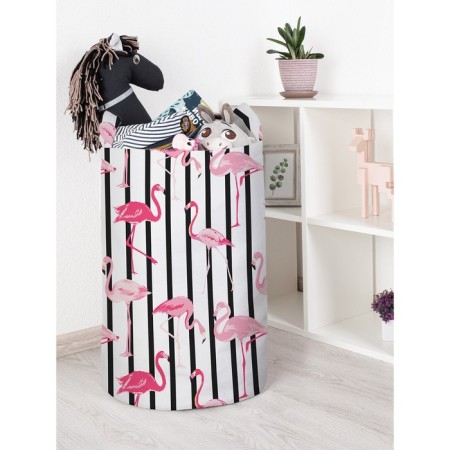 Toy basket "Bold flamingos, size 40x60 cm