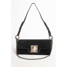 Bag Cross-Bodi Women's, natural suede, Ludor black, 24x8x12 cm