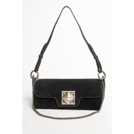 Bag Cross-Bodi Women's, natural suede, Ludor black, 24x8x12 cm