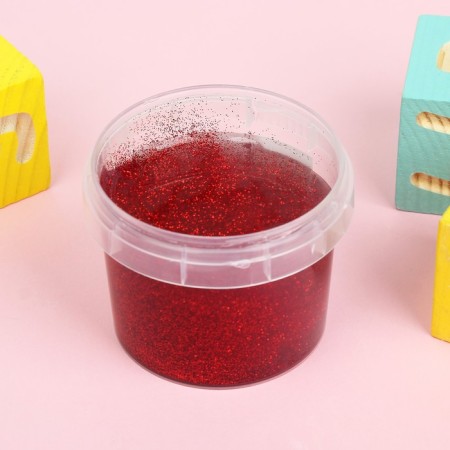 Slime "Glass" with red sparkles, 90 g-1