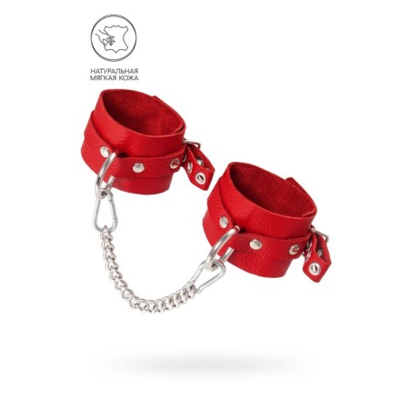 Shackles of Pecado BDSM, soft with eyelets, genuine leather, red