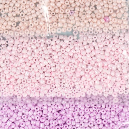 Round Beads 12/0 "Lilac fog" 5 colors x 10 g 20x8x0.7 cm-1
