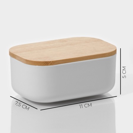 Storage container with lid LADOM "Naturel", 11 × 7.5 × 5 cm, white color-2