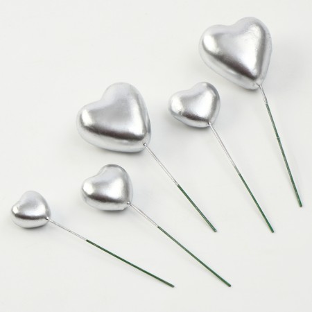 Set for decorating "hearts", silver color-1