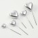 Set for decorating "hearts", silver color