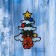 Glass sticker "Olenenok in the Christmas tree" 10.5x15 cm