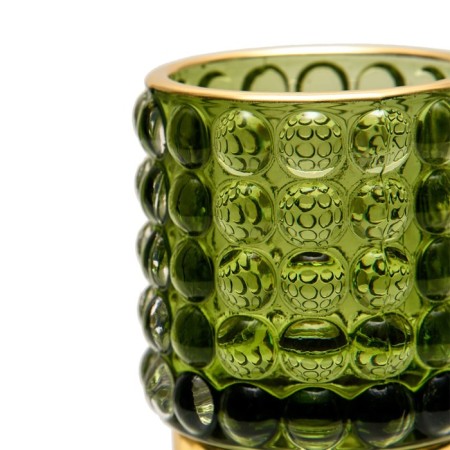 Decorative candlelight made of colored glass, 70 × 70 × 80 mm, green color-2