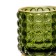 Decorative candlelight made of colored glass, 70 × 70 × 80 mm, green color