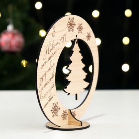 Wooden stand "Snowflakes", 150 x 150 x 60mm-2