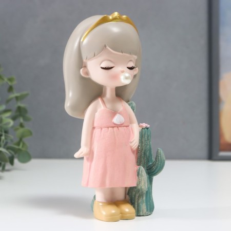Polystone souvenir "Baby in a sundress/skirt, with cacti" MIX 17x7x10 cm-4