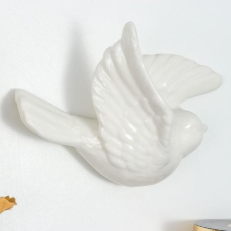 Decor wall ceramics "White Bird" 5x9.5x14.2 cm-2
