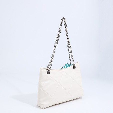 Zipper bag with lightning, white color-1