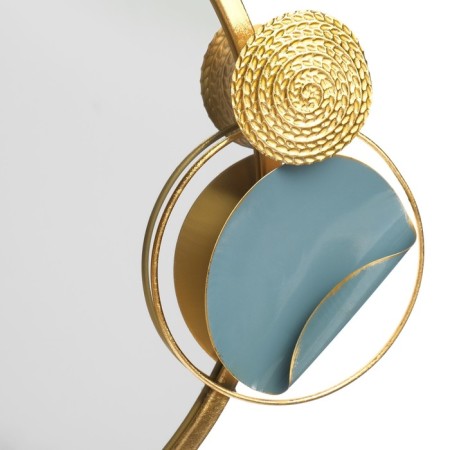 Decor Wall metal with a mirror "Style" blue-gold 59.7x98.4x6.4 cm-2