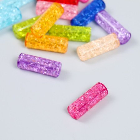 Beads for creativity plastic "Cylinder. Bubbles" set of 15 pcs mix 0.9x0.9x2.6 cm-1