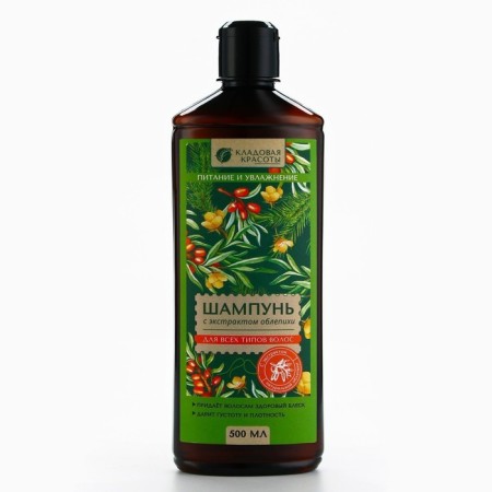 Hair shampoo with sea buckthorn extract, 500 ml, beauty pantry-1