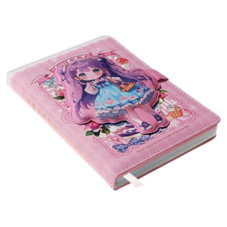 Gift notebook, A6+, 132 sheets, color block, with a curly knife, PVC cover, "anime", mix-5