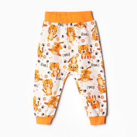 Pants are children, white/tiger color, height 74 cm