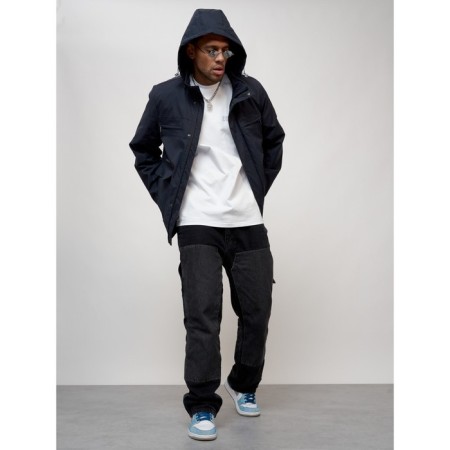 Sports male jacket, size 52, dark blue color-2