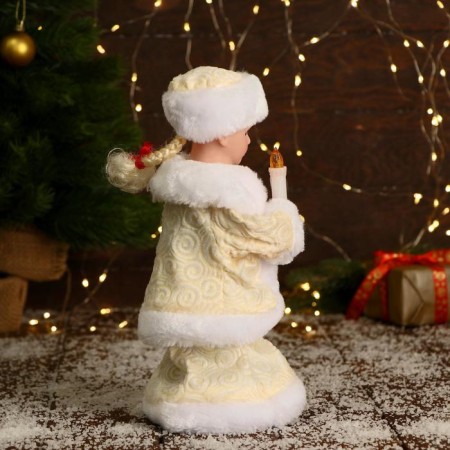 Snow Maiden "Burnt Rombic" with backlight, moves, 30 cm, beige-3