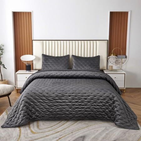 Kit: bedspread, pillowcase, size 160x220 cm, 50x70 cm, color anthracite