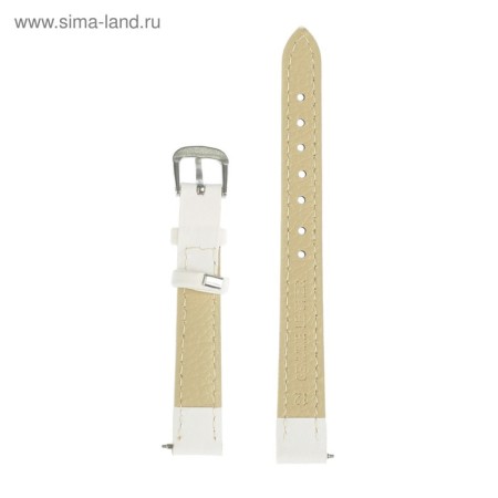 Solomon watch strap, 12 mm, genuine leather, L-18 cm, white-2