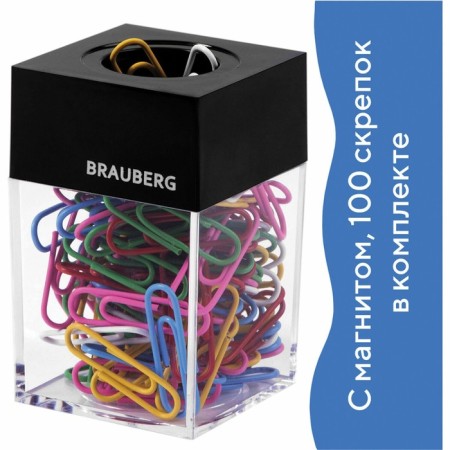 BRAUBERG interception dispenser, magnetic (colored paper clips: 100 pieces, 28 mm)-7