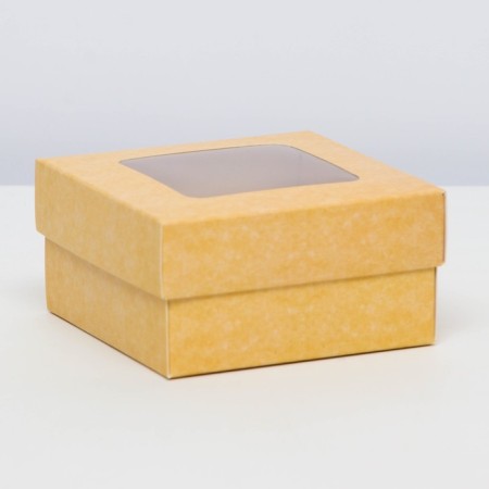 The box is folding, the lid is, with a window, craft, 10 x 10 x 5 cm