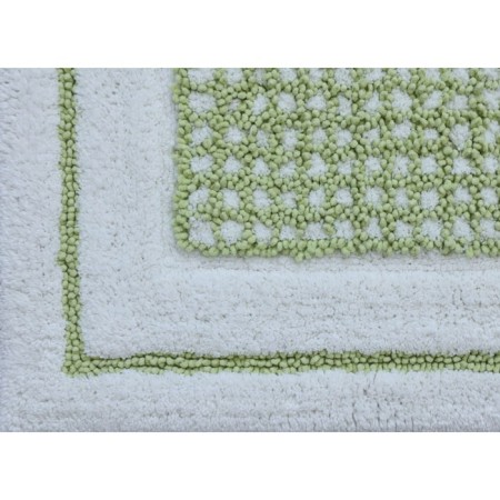 Arya Home Kent bathroom mat, size 60x100 cm, green color, white-1