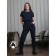 Female trousers, size 54, black color