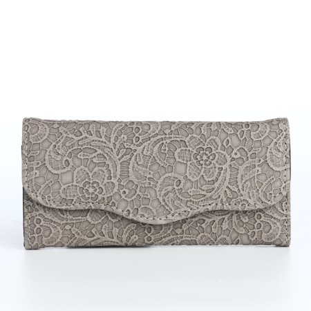 Women's wallet on magnet, gray color-1