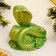 Figure "Snake on money with a barrel" Green with gilding, 6x6x5cm