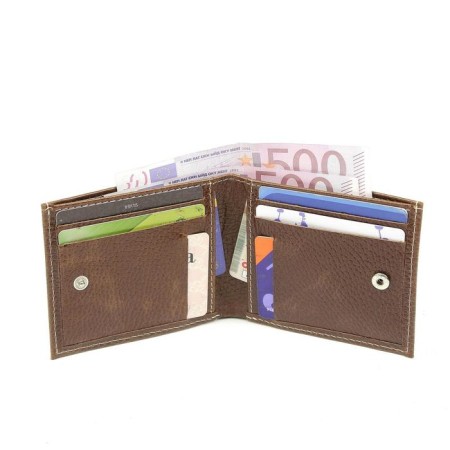 Purse, button, brown color-1