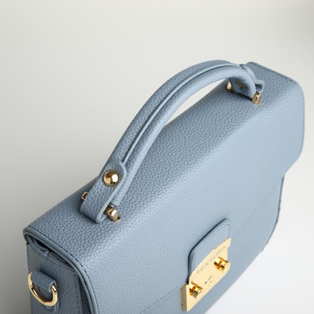 Women's bag on the valve, Textura, small size, blue color-10